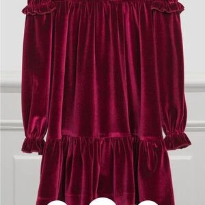 Elegant Velvet Kids Dress - Burgundy